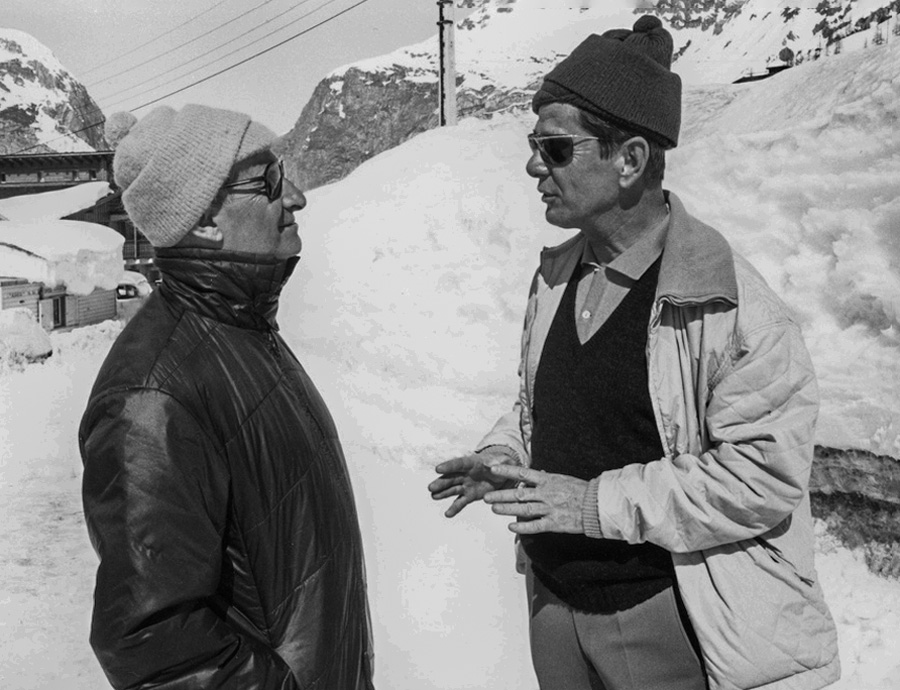 Alain Poiré et Louis de Funès à Val d’Isère