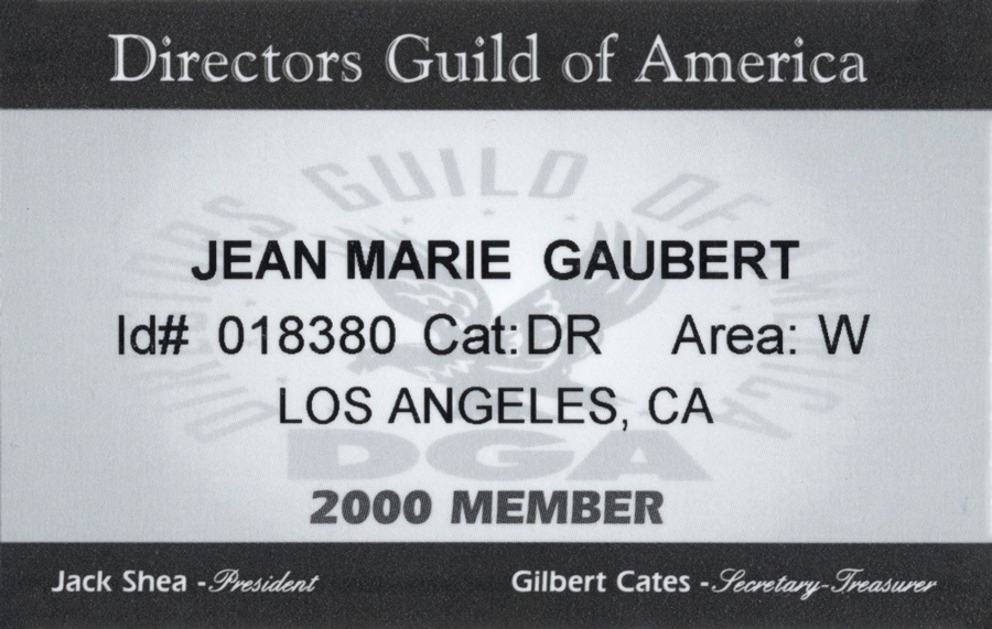 Carte de membre de la DGA, Directors Guild of America